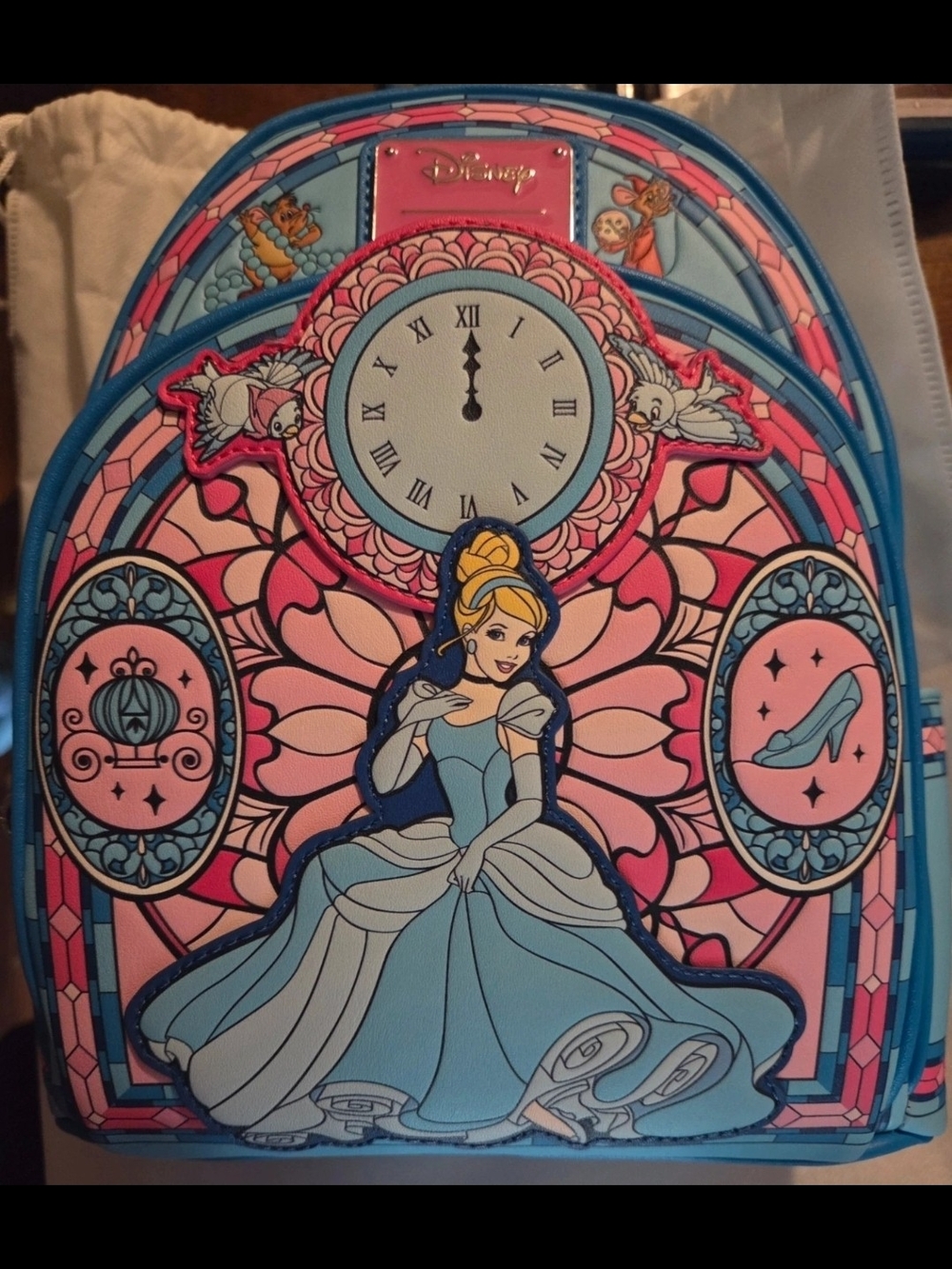 Disney Cinderella Pink & Blue Stained Glass Backpack